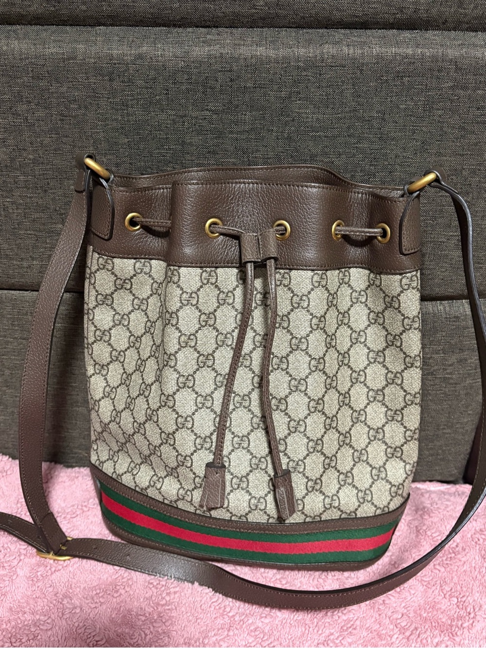 Gucci Supreme Ophidia Drawstring Bag
